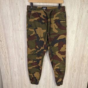 Levi’s Denizen Men’s Small Green Army Camo Jogger Sweatpants Pants Drawstring